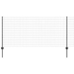 vidaXL Cl&ocirc;ture Euro avec poteau 10 x 1 m Acier recouvert de PVC Gris