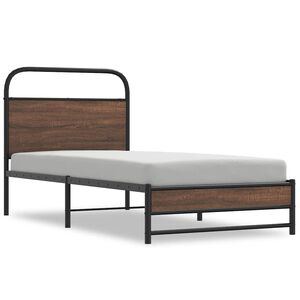 vidaXL Cadre de lit sans matelas 90x200cm ch&ecirc;ne marron bois ing&eacute;nierie