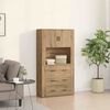 vidaXL Haut Armoire Ch&ecirc;ne artisanal 80 x 33 x 150 cm Bois d'ing&eacute;nierie
