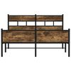 vidaXL Cadre de lit sans matelas chêne fumé 137x190 cm bois ingénierie