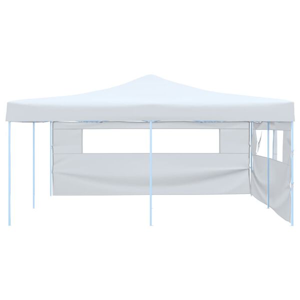 vidaXL Belv&eacute;d&egrave;re pliable avec 2 parois 5x5 m Blanc