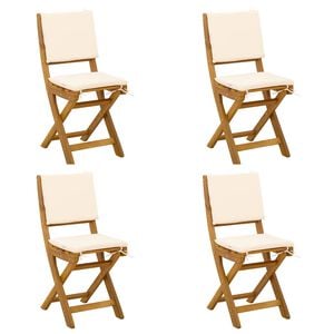 vidaXL Chaises de bistrot d'ext&eacute;rieur 4 pcs Cr&egrave;me blanc