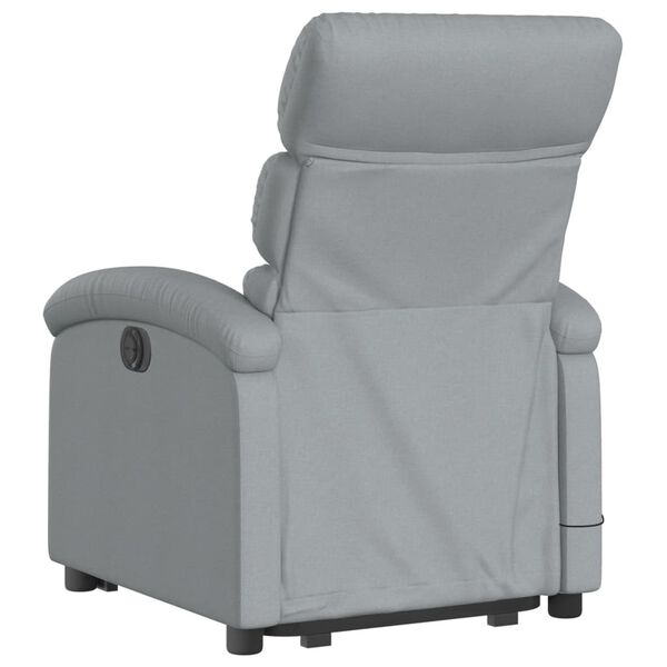 vidaXL Fauteuil de massage inclinable Gris clair Tissu