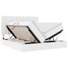 vidaXL Lit avec rangement et LED Blanc pur 180 x 200 cm Simili cuir