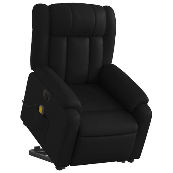 vidaXL Fauteuil inclinable de massage &eacute;lectrique noir similicuir