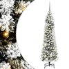 vidaXL Sapin de No&euml;l artificiel Blanc 150 cm PVC, m&eacute;tal et plastique