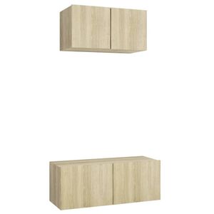 vidaXL Ensemble de meuble TV 2 pcs Ch&ecirc;ne sonoma Bois d'ing&eacute;nierie