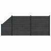 vidaXL Panneau de cl&ocirc;ture 3 pcs WPC et Aluminium Noir
