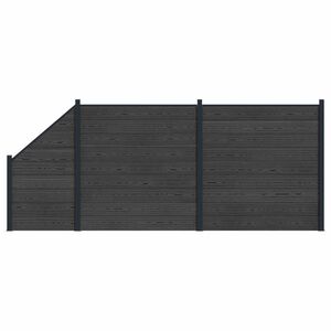 vidaXL Panneau de cl&ocirc;ture 3 pcs WPC et Aluminium Noir