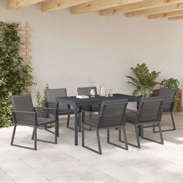 vidaXL Ensemble de salle &agrave; manger pour jardin 7 pcs Anthracite