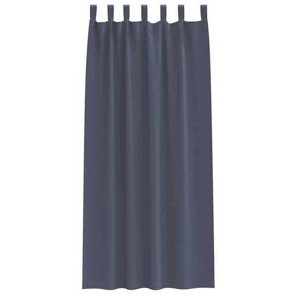 vidaXL Rideaux occultants avec anneaux 2 pcs Anthracite 245 x 140 cm