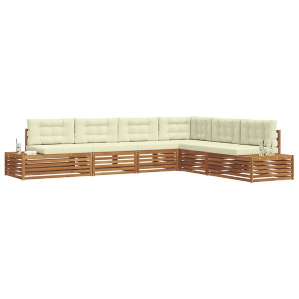 vidaXL Ensemble de canap&eacute;s d'ext&eacute;rieur 6 Pi&egrave;ce Naturel et Cr&egrave;me