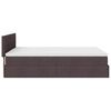 vidaXL Lit ottoman avec matelas et LED marron fonc&eacute; 140x190 cm tissu