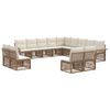 vidaXL Ensemble de canap&eacute; de jardin 13 pcs Beige polyrotin