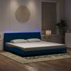 vidaXL Cadre de lit avec LED sans matelas Hanko bleu 200x200 cm velours
