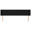 vidaXL T&ecirc;te de lit avec oreilles Noir 163x16x78/88 cm Tissu