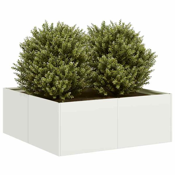 vidaXL Jardini&egrave;re blanc 80x80x30 cm acier