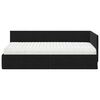vidaXL Cadre de lit d'angle avec matelas 2 pcs Noir Velours