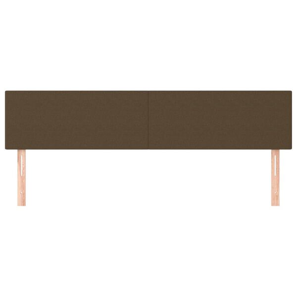vidaXL T&ecirc;tes de lit Marron fonc&eacute; 160 x 5 x 78/88 cm Tissu