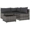 vidaXL Salon de jardin 4 pcs avec coussins Gris R&eacute;sine tress&eacute;e