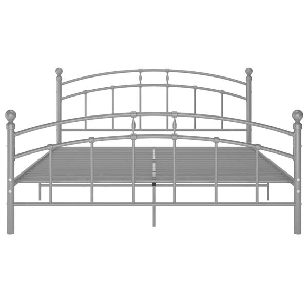 vidaXL Cadre de lit sans matelas gris m&eacute;tal 160x200 cm
