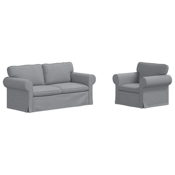 vidaXL Canap&eacute; 2 pcs Gris clair 175 x 82 x 80 cm tissu