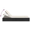 vidaXL Chaise longue double avec coussins noir résine tressée