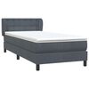 vidaXL Sommier &agrave; lattes de lit et matelas gris fonc&eacute; 80x210 cm velours