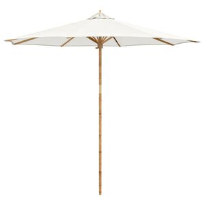 vidaXL Parasol de jardin Blanc cr&egrave;me &Oslash; 270 x 260 cm Bambou