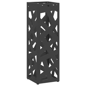 vidaXL Stand de Parapluie de Pluie Noir 15,5 x 15,5 x 49 cm Acier