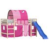 vidaXL Rideaux pour lit mezzanine avec tunnel rose polyester