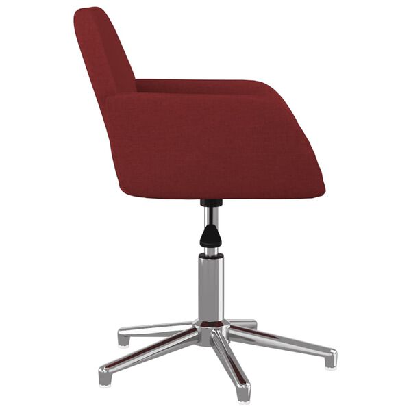 vidaXL Chaise pivotante de bureau Rouge bordeaux Tissu