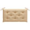 vidaXL Banc de jardin avec coussin beige 112 cm Bois de teck massif