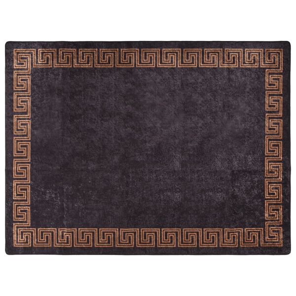 vidaXL Tapis lavable noir et dor&eacute; 400x300 cm