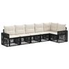 vidaXL Ensemble de canap&eacute; de jardin 6 pc Noir et blanc cr&egrave;me polyrotin