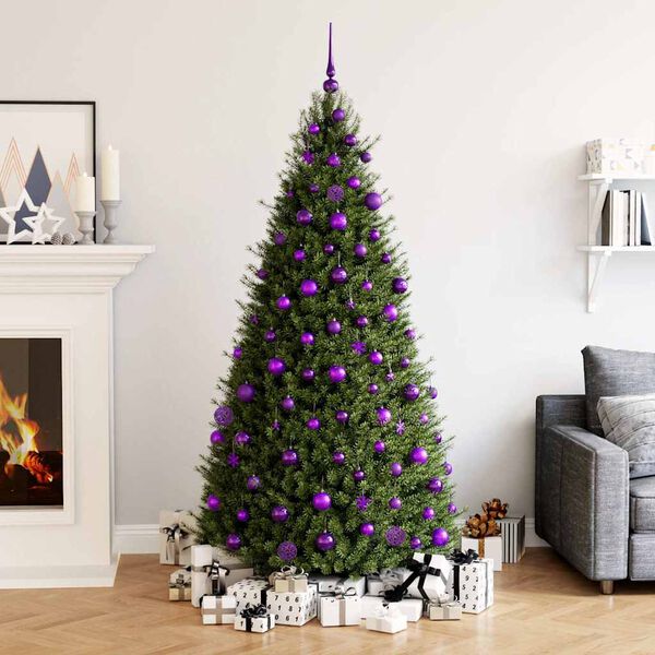 vidaXL Ensemble de boules de No&euml;l 111 pi&egrave;ces violet polystyr&egrave;ne