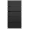 vidaXL Buffet à tiroirs Noir brillant 60x35x121 cm Bois d'ingénierie