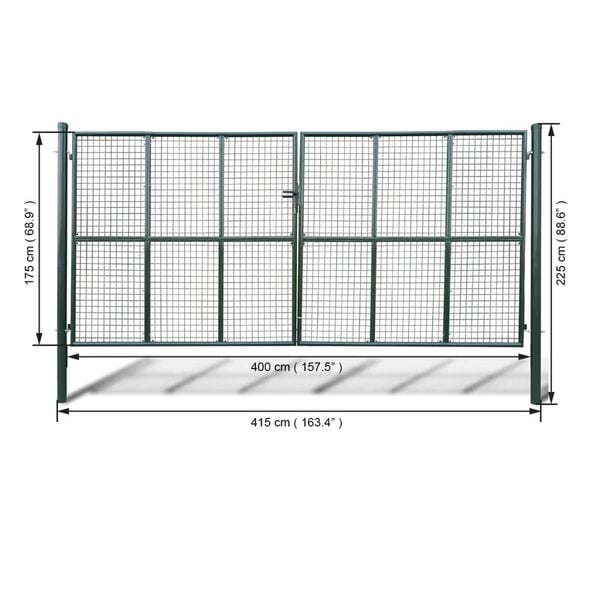 vidaXL Portail de jardin en maille 400x175 cm