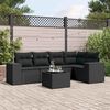 vidaXL Salon de jardin 6 pcs avec coussins noir r&eacute;sine tress&eacute;e
