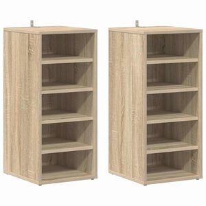 vidaXL Armoires &agrave; chaussures 2 pcs Ch&ecirc;ne Sonoma Bois d'ing&eacute;nierie