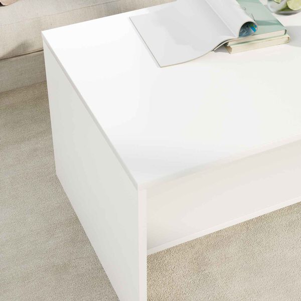 vidaXL Table basse Blanc 80 x 50 x 40 cm Bois d'ing&eacute;nierie