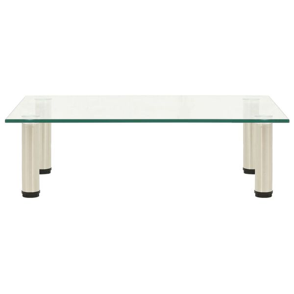 322763 vidaXL TV Stand Transparent 60x35x17 cm Tempered Glass