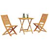 vidaXL Ensemble bistro pliant 3 pcs Marron Bois d'Acacia Massif