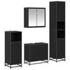vidaXL Ensemble de mobilier de salle de bain 4 pc Ch&ecirc;ne noir