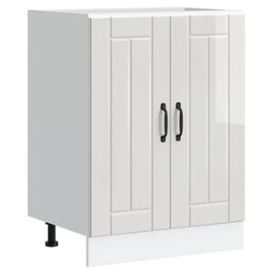 vidaXL Meuble de base de lavabo Lucca blanc brillant bois ing&eacute;nierie