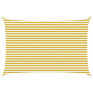 vidaXL Voile d'ombre Jaune et blanc 3 x 5 m HDPE