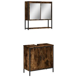 vidaXL Ensemble de meubles de salle de bain 2 pcs Ch&ecirc;ne fum&eacute;