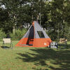 vidaXL Tente Tipi avec toit Gris et orange 383 x 338 x 217 cm taffetas