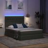 vidaXL Lit avec rangement et LED Gris fonc&eacute; 140 x 190 cm Polyester
