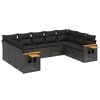 vidaXL Patio Sofa Set 9 place Black